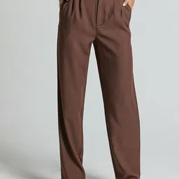 Chemistry Women Relaxed Straight Leg Regular Fit High-Rise Pleated Trousers-picture-49
