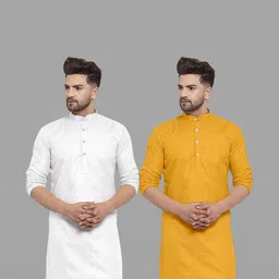 VS MALL Men Mustard Kurtas-picture-24