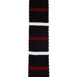 Tossido Black & White Striped Knitted Tie-image-5