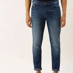 The Indian Garage Co Men Blue Slim Fit Low-Rise Clean Look Stretchable Jeans-image-60