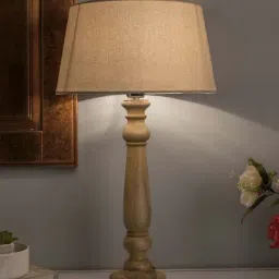 Homesake Natural Mabel Rustic Table Lamp with Khadi Shade (Bulb Included) - Set of 1-26