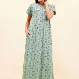 Sweet Dreams Green Cotton Printed Nighty-picture-47