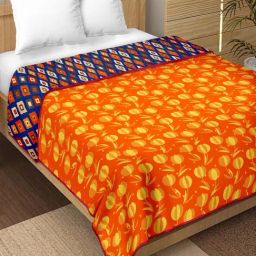 Bella Casa Breeze Collection Yellow & Blue 150 GSM Double Reversible Dohar-image-30