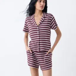Superstar by Westside Brown Striped Cotton Shirt-picture-47