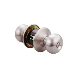 Dorset Silver Satin Finish Stainless Steel Door Knob Set with Press Botton Operation, PRTOSS-image-9