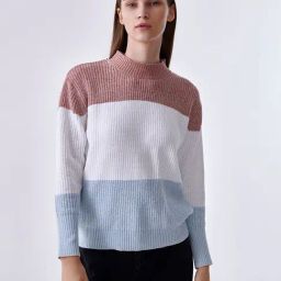 Cover Story Pink Color-Block Sweater-image-93