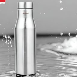 FNS Silver-Toned Single Stainless Steel Solid Water Bottle-image-19
