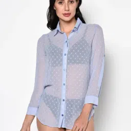 Da Intimo Grey Self Design Swim Shirt-image-6