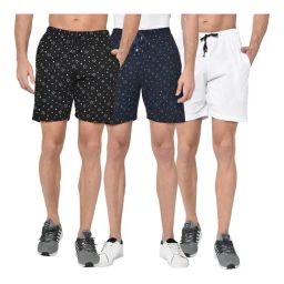 Vimal Jonney Multicolor Cotton Shorts - Pack of 3-image-83