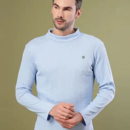 Rigo Light Blue Cotton Regular fit T-shirt-image-42