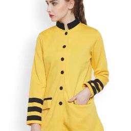 Belle Fille Yellow Regular Fit Coat-image-21