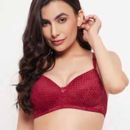 Clovia Maroon Full Coverage Padded Full Coverage Bra-image-24