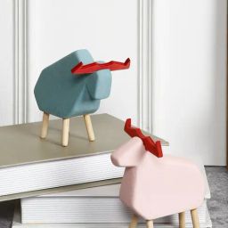 Tayhaa Blue & Lilac Polyresin Colourful Cow Showpieces - Set of 2-image-9