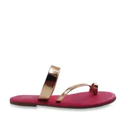 The Madras Trunk Women's Comet Rose Gold Toe Ring Sandals-image-52