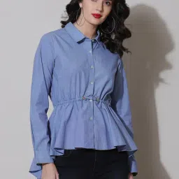 Label Ritu Kumar Blue Relaxed Fit Shirt-image-68