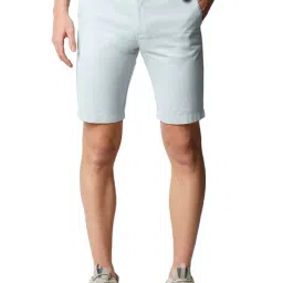 Basics Comfort Fit Stratosphere Blue Pure Cotton Twill Shorts-image-46