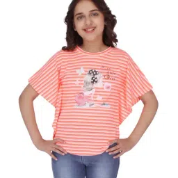 Cutecumber Kids Orange Striped Casual Top-image-63