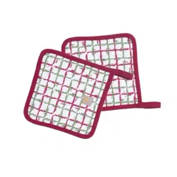 Maspar Red & Green 100% Cotton 225 GSM Pot Holder - Set of 2-image-26