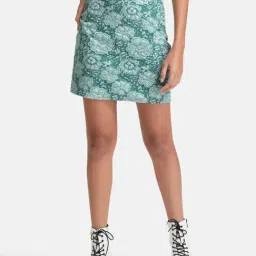Kazo Green Floral Print Mini Skirt-image-38