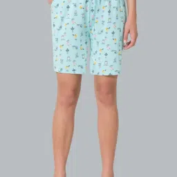 Van Heusen Blue Cotton Printed Shorts-image-94