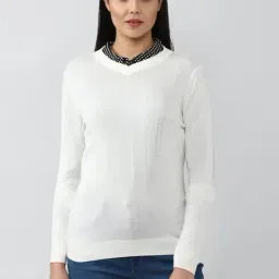 Van Heusen White Self Pattern Sweater-image-54