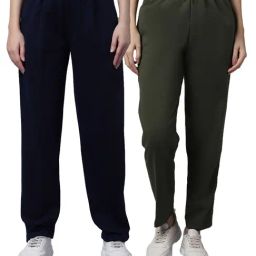 Vimal Jonney Navy & Green Regular Fit Mid Rise Track Pants - Pack of 2-image-83