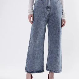 Elle Blue Flare Fit Mid Rise Lightly Washed Jeans-image-72
