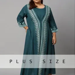 W Teal Blue Printed A-Line Jumpsuit-picture-28