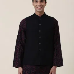 Fabindia Black Regular Fit Nehru Jacket-picture-9