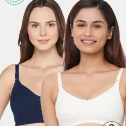 Inner Sense Blue & White Full Coverage Maternity Bra - Pack of 2-picture-17