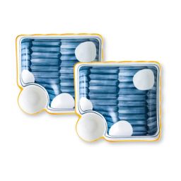 Nestasia Printed ¿White ¿Ceramic Nitori Square Plates with Section - Set of 2 image 2