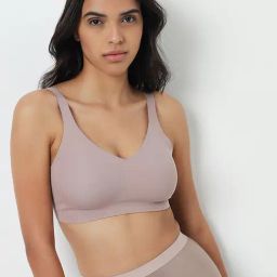Wunderlove by Westside Light Mauve Padded Invisible Cotton Blend Bra-picture-40