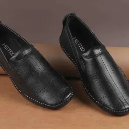 Metro Men's Black Casual Loafers-picture-28