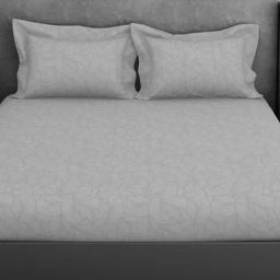 Spaces grey 100% cotton elegance faux jacquard large bedsheets-image-17