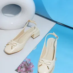 Chemistry Women Textured PU Work Block Mules with Bows-32