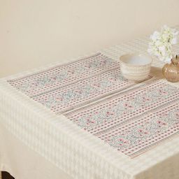 Fabindia Jaheer Grey & Pink 6-Pcs Hand Block Printed Cotton Table Placemats-12