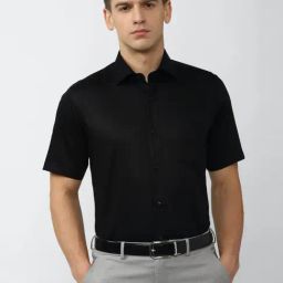 Van Heusen Black Cotton Regular Fit Shirt-image-95