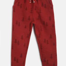 MINIKLUB Kids Maroon Printed Joggers-image-83