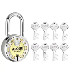 ALONE LOCKS Round 65 mm Alloy Steel ‎Antique 8 Keys Double Locking Padlock-47