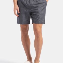 Jockey HG18 Men's Tencel Lyocell Cotton Checkered Boxer Shorts with Side Pocket-image-18