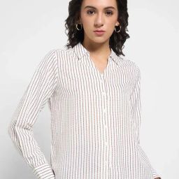 Annabelle by Pantaloons Cloud Dancer Striped Casual Shirt-image-40