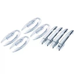 Auto Pearl Chrome Handle Cover and Finger Guard ‎Silver Compatible For ‎Maruti Suzuki Ritz Type 2 (Set of 4)-picture-1