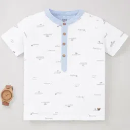 Ed-a-Mamma Kids White Cotton Printed T-Shirt-picture-37