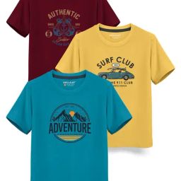 HELLCAT Kids Multicolor Printed T-Shirt (Pack Of 3)-picture-45