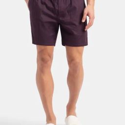Jockey HG18 Men's Tencel Lyocell Cotton Checkered Boxer Shorts with Side Pocket-image-75