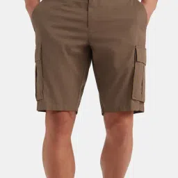 Jockey Brown Cotton Solid Shorts-picture-22