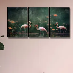 SAF Green & White 3 Pieces Duck Wood Wall Art-image-41