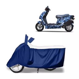 Auto Pearl Two Wheeler Cover for Hero Electric Electric AXLHE-20 BS6 - White, Blue-image-100