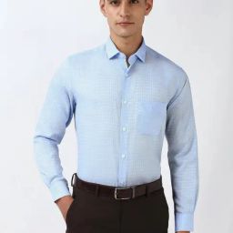 Peter England blue Geometric Shirts-image-15