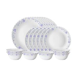 Larah by Borosil Flora Opalware Dinner Set - 18 Piece (White)-image-23